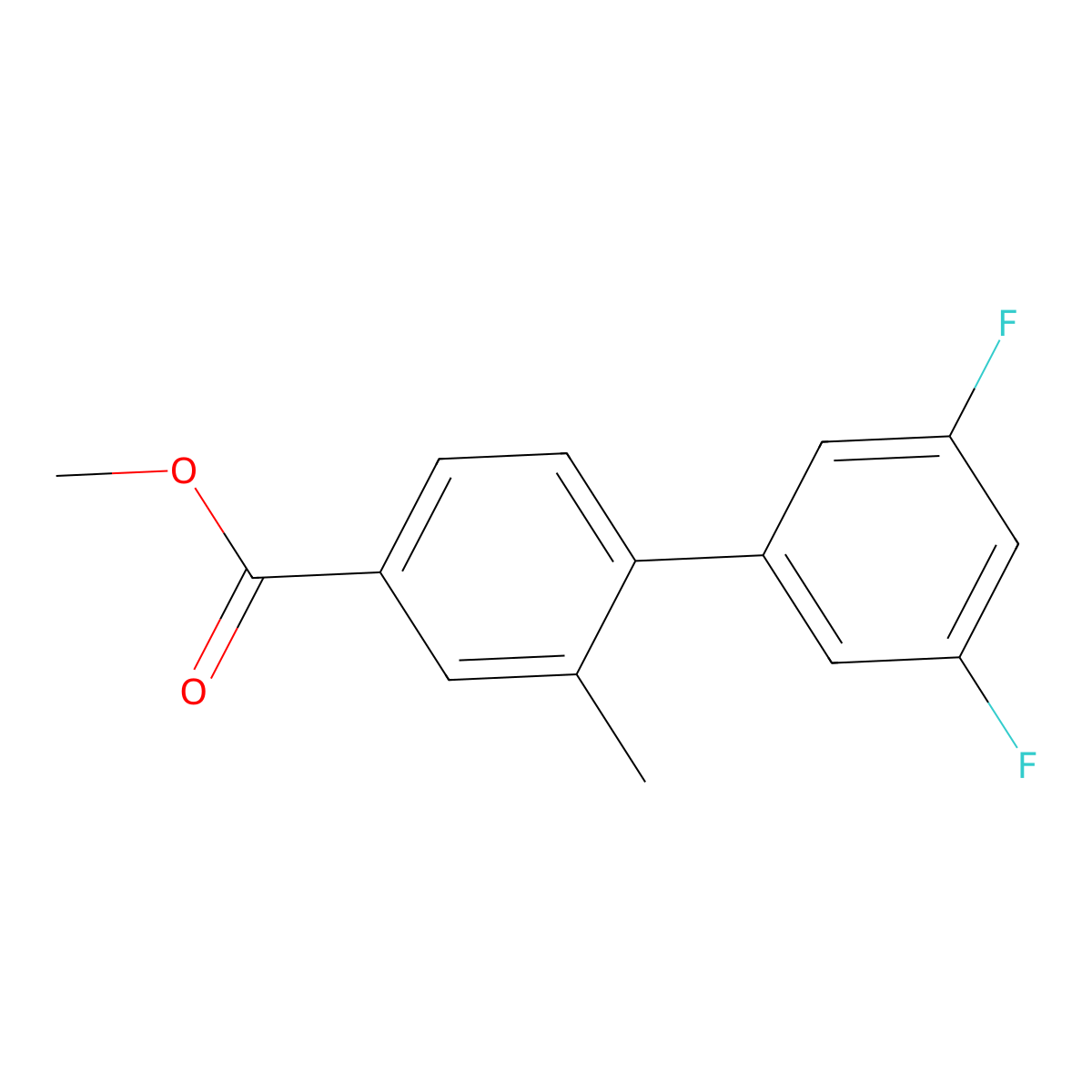 Methyl 4-(3,5-difluorophenyl)-3-methylbenzoate molecular structure, CAS 2140327-06-4