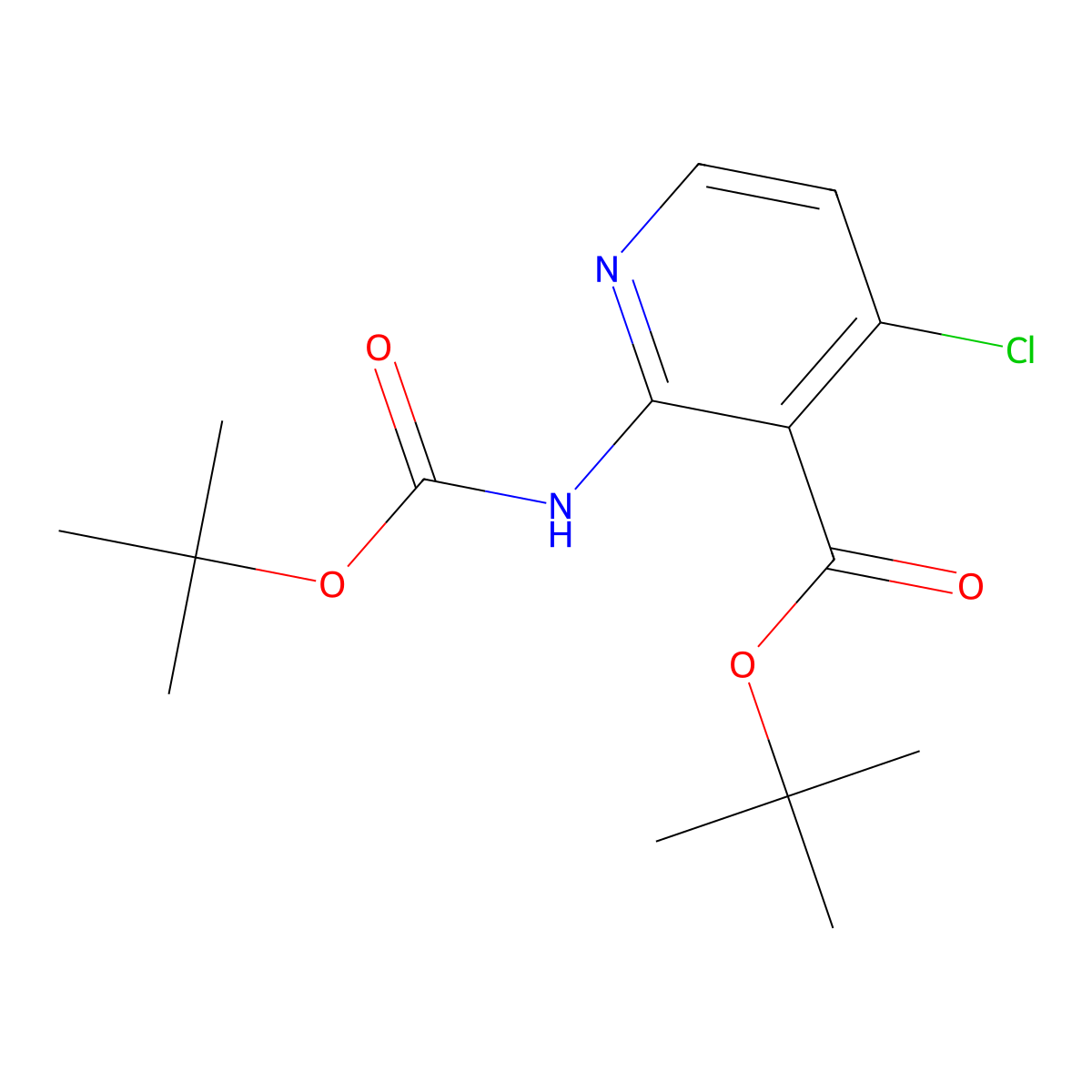 tert-Butyl 2-{[(tert-butoxy)carbonyl]amino}-4-chloropyridine-3-carboxylate molecular structure, CAS 2140327-19-9