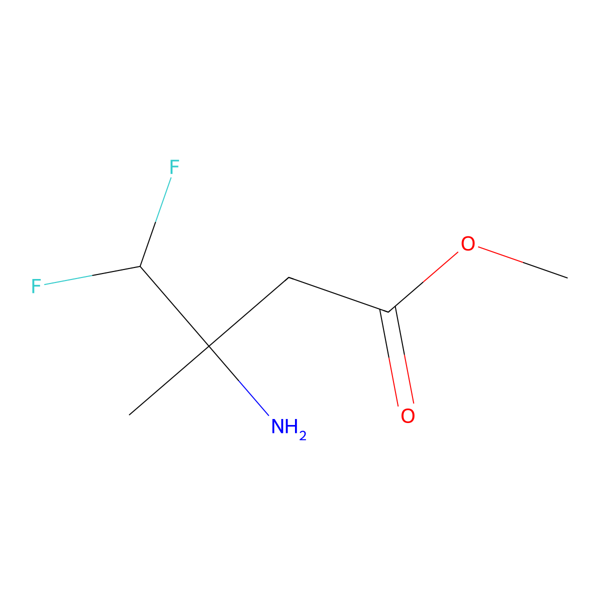 Methyl 3-amino-4,4-difluoro-3-methylbutanoate molecular structure, CAS 2140374-95-2