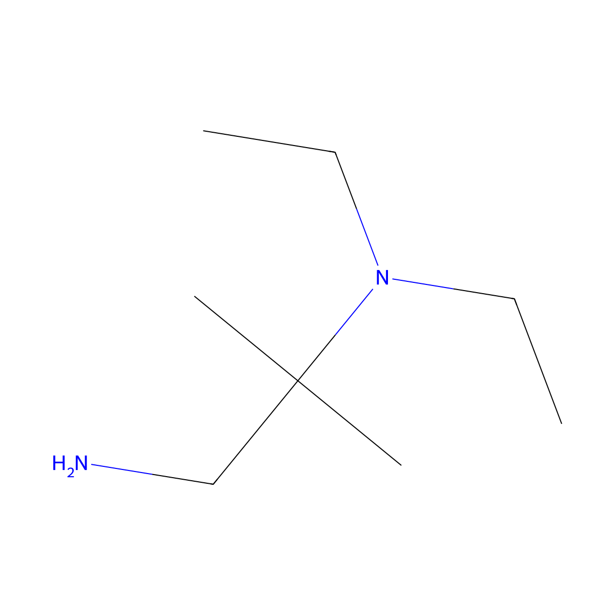 2-Diethylamino-2-methyl-propylamine molecular structure, CAS 21404-89-7