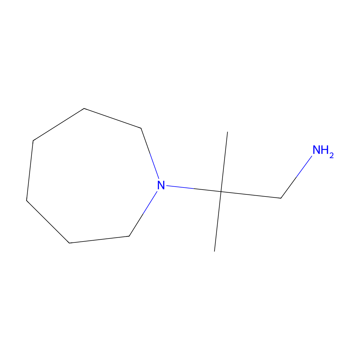 2-(Azepan-1-yl)-2-methylpropan-1-amine molecular structure, CAS 21404-90-0