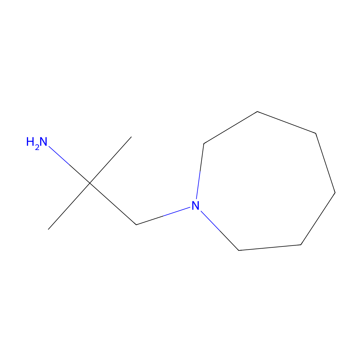 1-(Azepan-1-yl)-2-methylpropan-2-amine molecular structure, CAS 21404-91-1