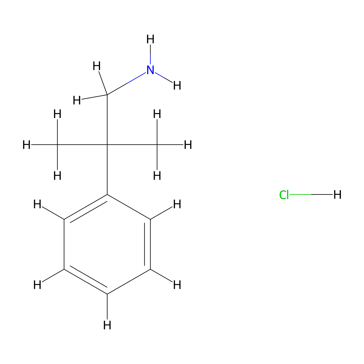 Phenethylamine, beta,beta-dimethyl-, hydrochloride molecular structure, CAS 21404-94-4