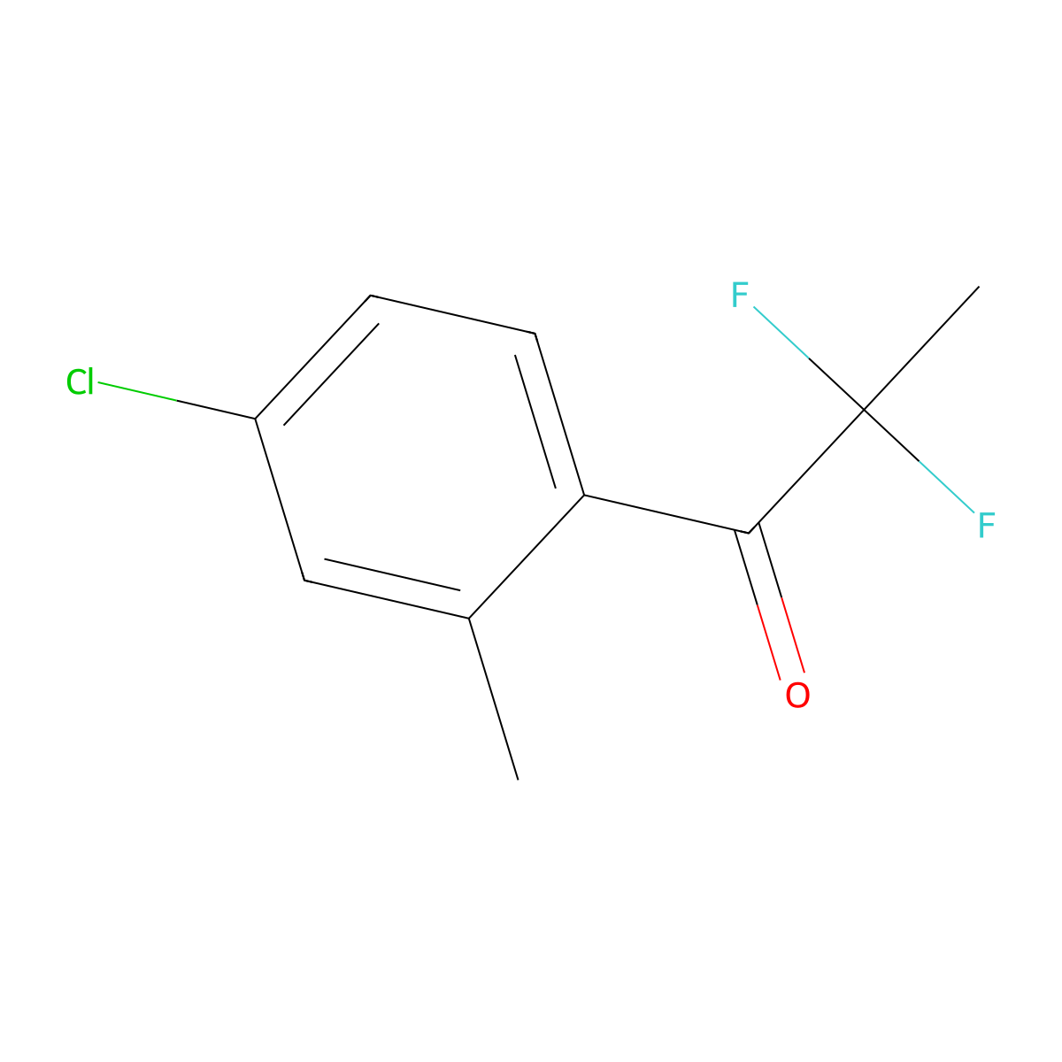 1-(4-Chloro-2-methylphenyl)-2,2-difluoropropan-1-one molecular structure, CAS 2140413-51-8