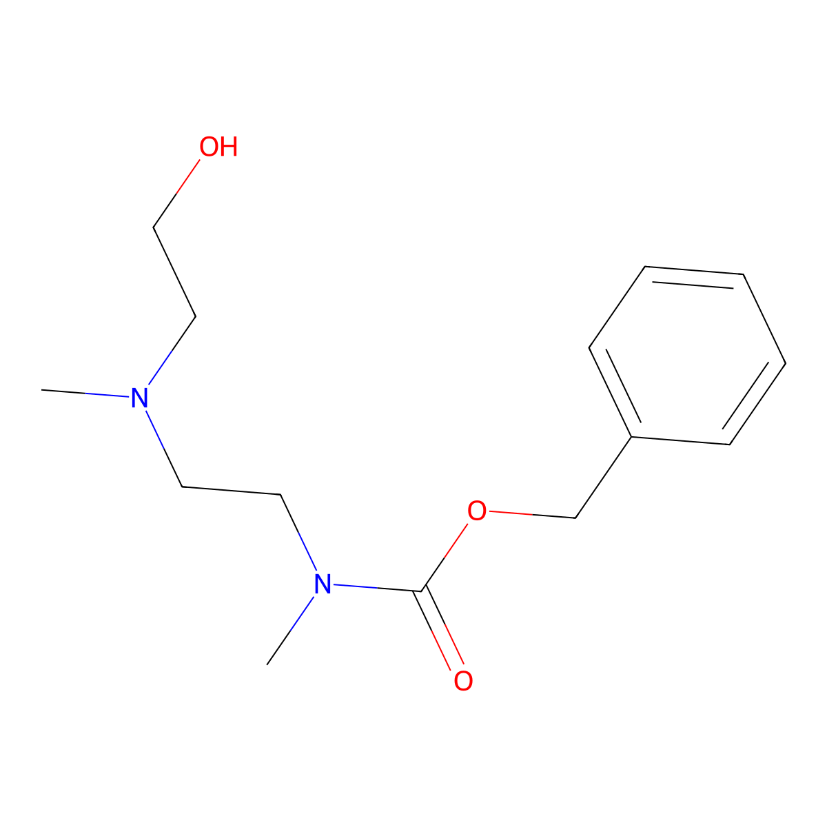 benzyl N-{2-[(2-hydroxyethyl)(methyl)amino]ethyl}-N-methylcarbamate molecular structure, CAS 2140422-75-7