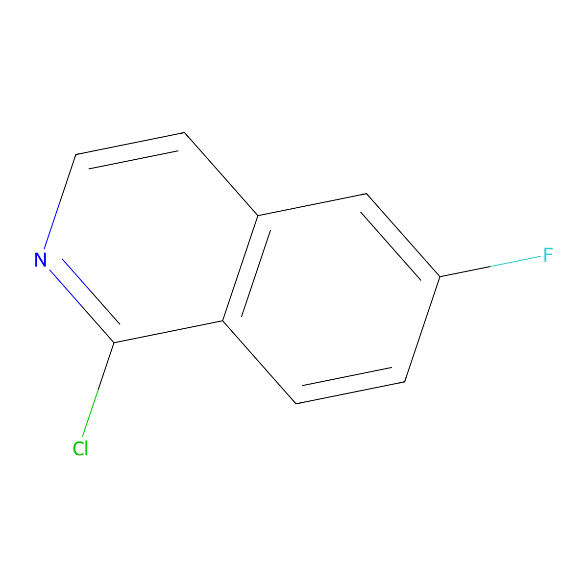 1-Chloro-6-fluoroisoquinoline molecular structure, CAS 214045-86-0
