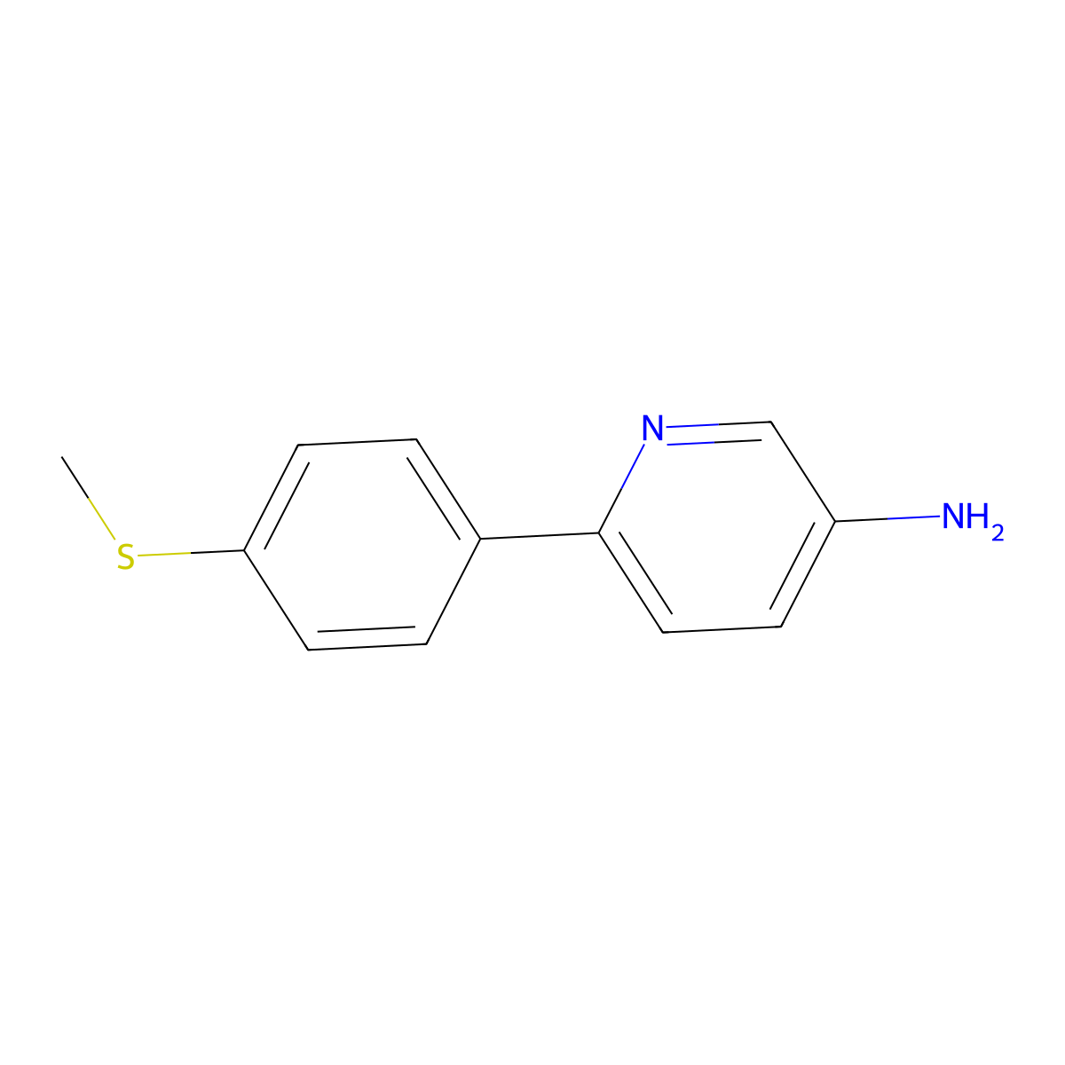 6-[4-(Methylthio)phenyl]-3-pyridinamine molecular structure, CAS 2140541-50-8