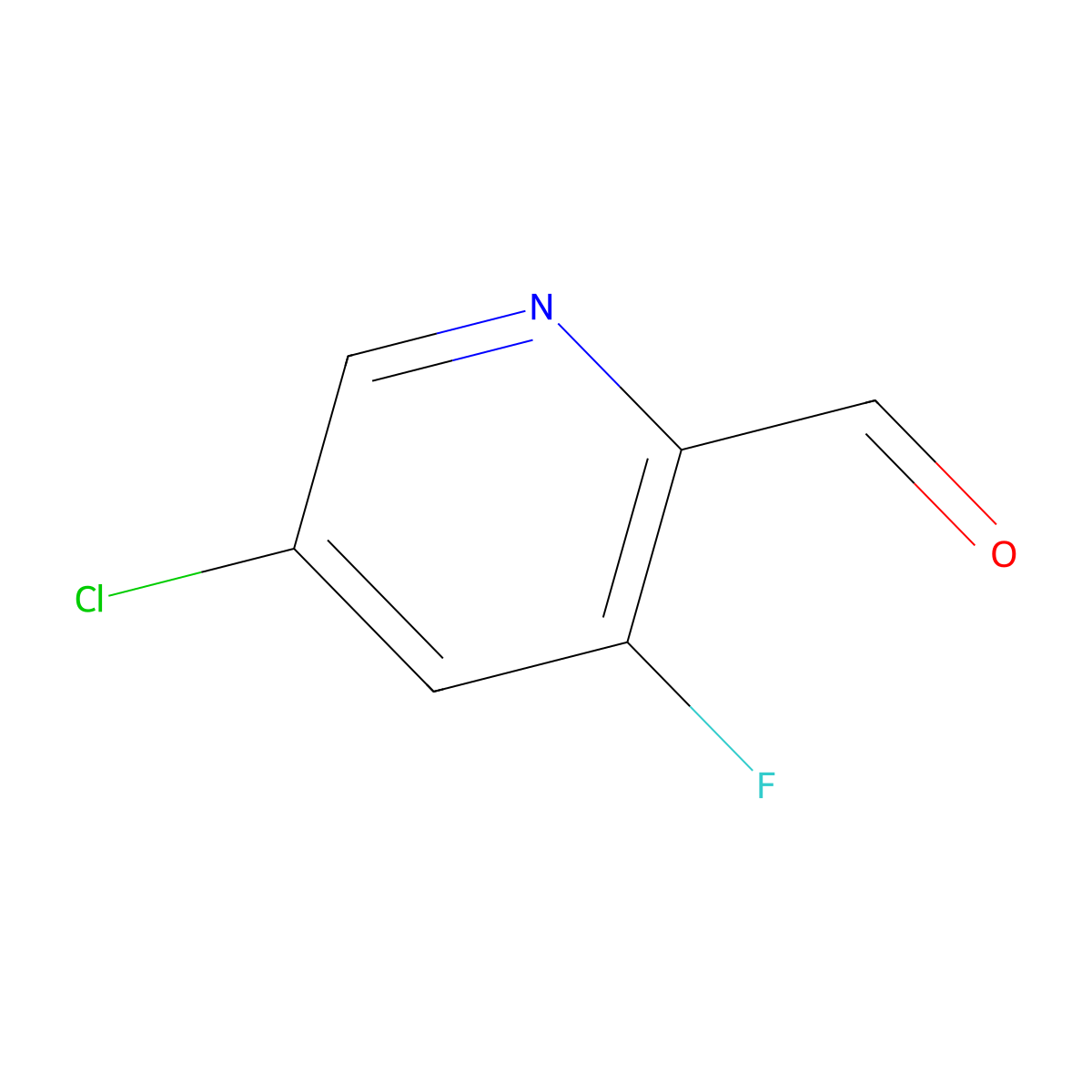 5-Chloro-3-fluoropyridine-2-carbaldehyde molecular structure, CAS 214055-11-5