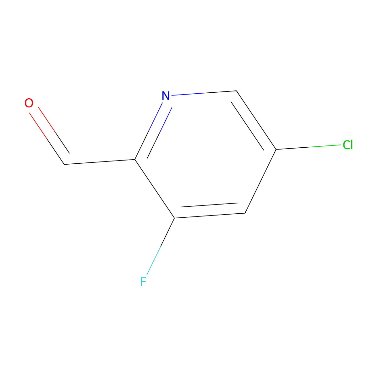 5-Chloro-3-fluoropyridine-2-carbaldehyde molecular structure, CAS 214055-11-5