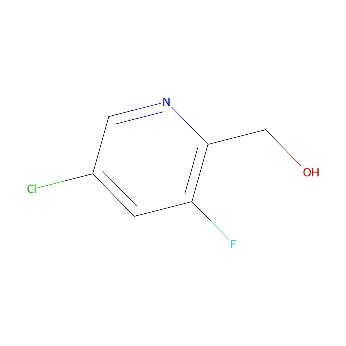 (5-Chloro-3-fluoropyridin-2-yl)methanol molecular structure, CAS 214055-12-6