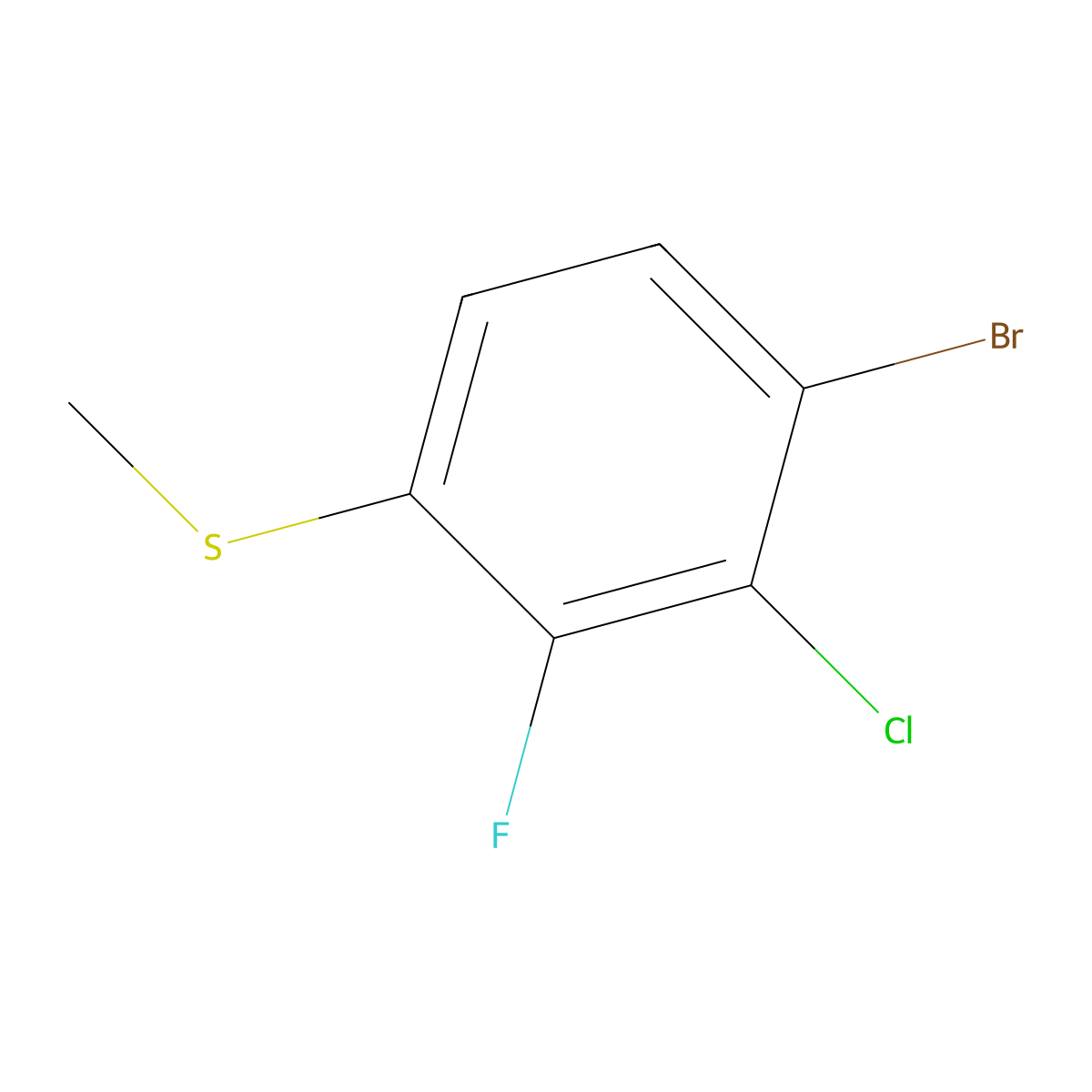 4-Bromo-3-chloro-2-fluorothioanisole molecular structure, CAS 214057-25-7