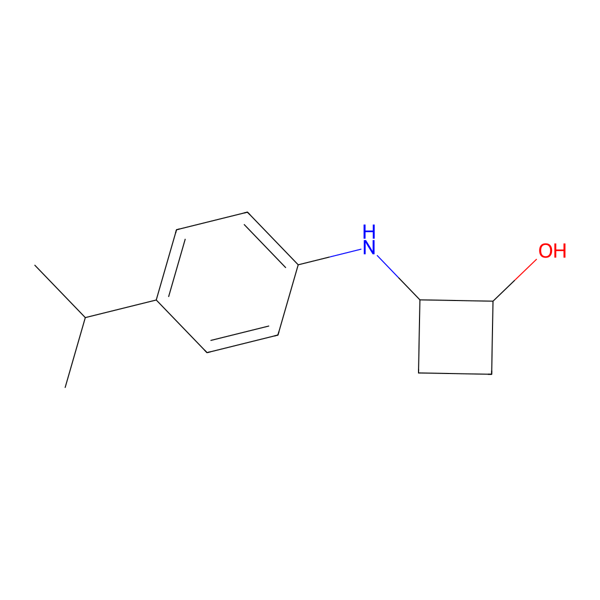 2-{[4-(Propan-2-yl)phenyl]amino}cyclobutan-1-ol molecular structure, CAS 2140573-09-5