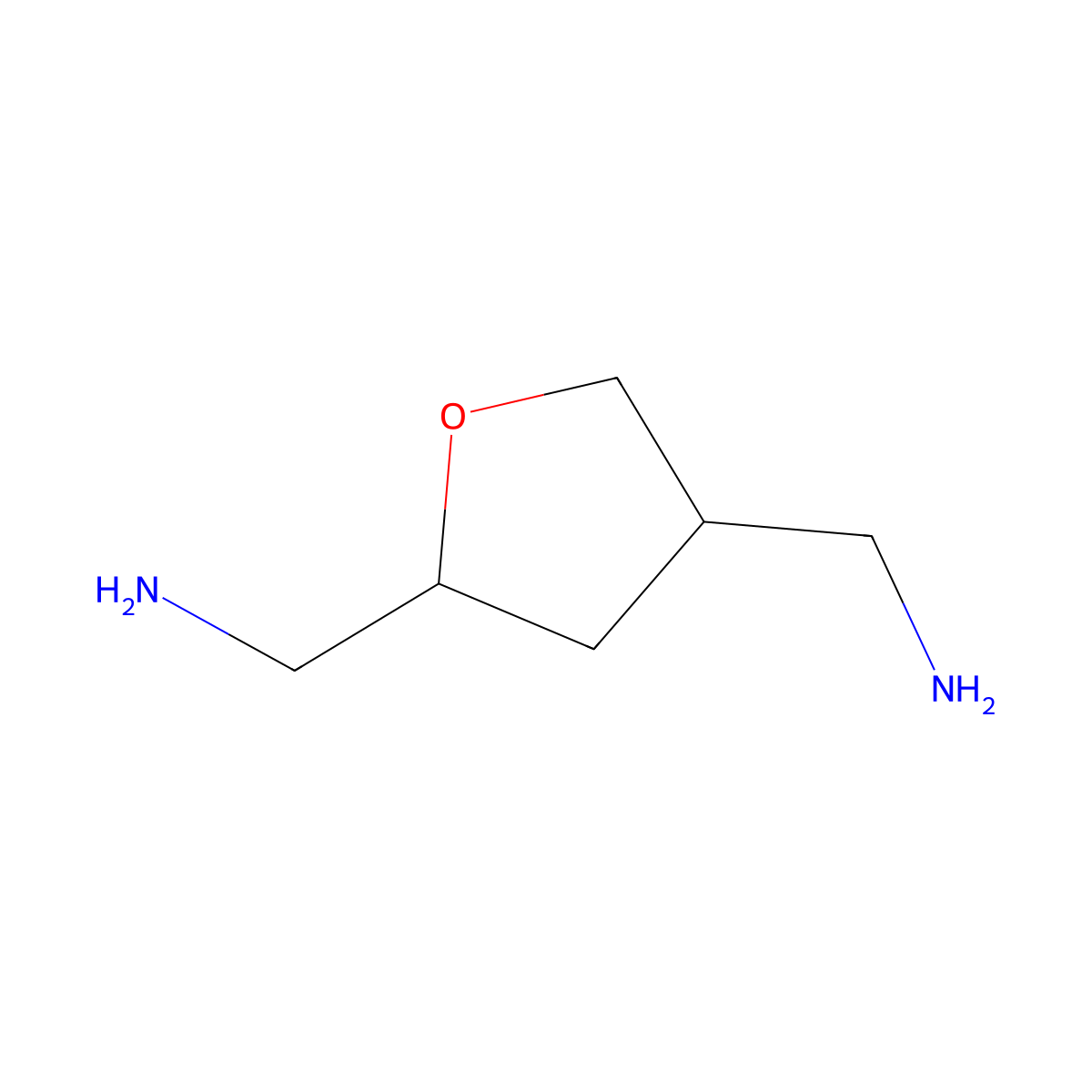 [4-(Aminomethyl)oxolan-2-yl]methanamine molecular structure, CAS 2140597-49-3