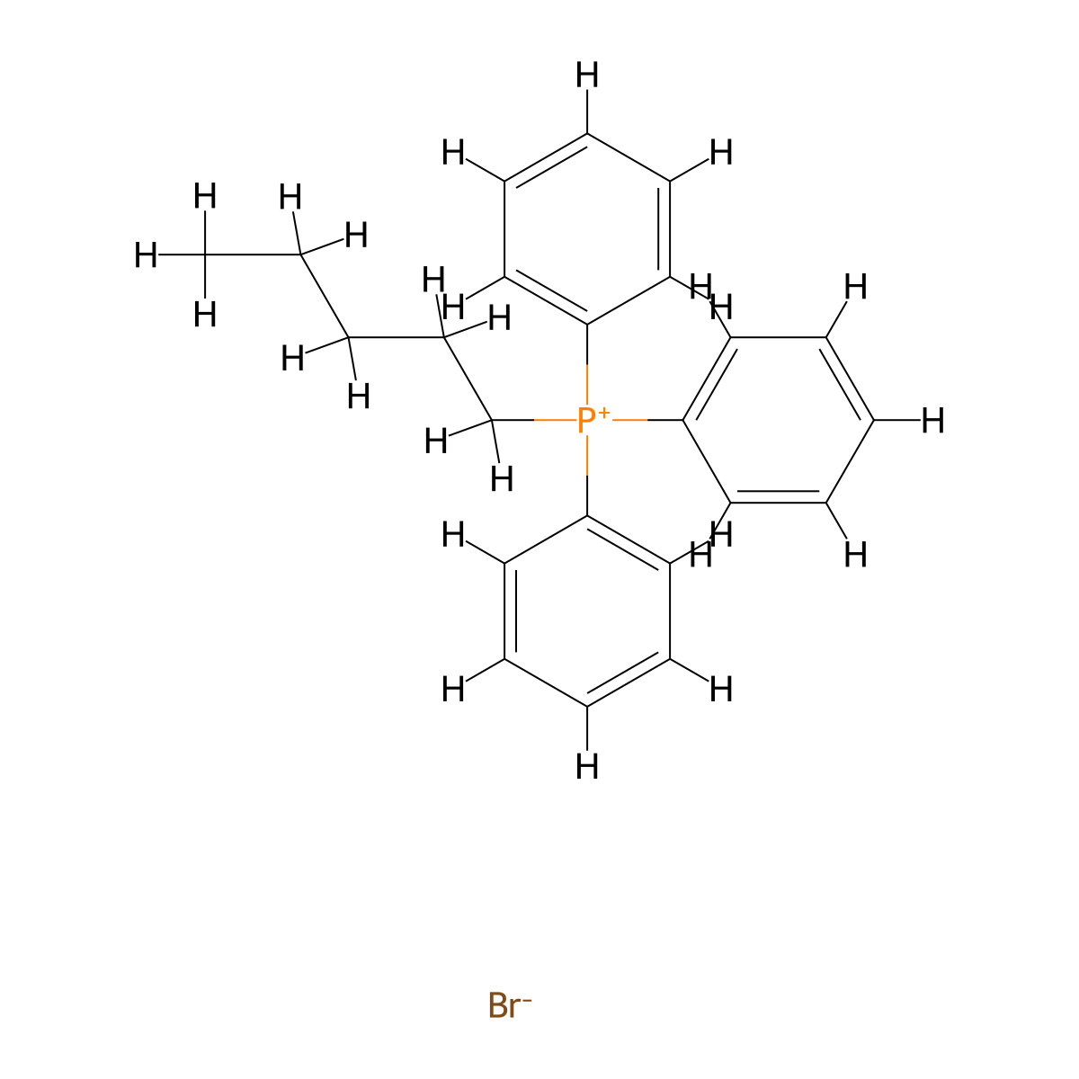 Pentyltriphenylphosphonium bromide molecular structure, CAS 21406-61-1