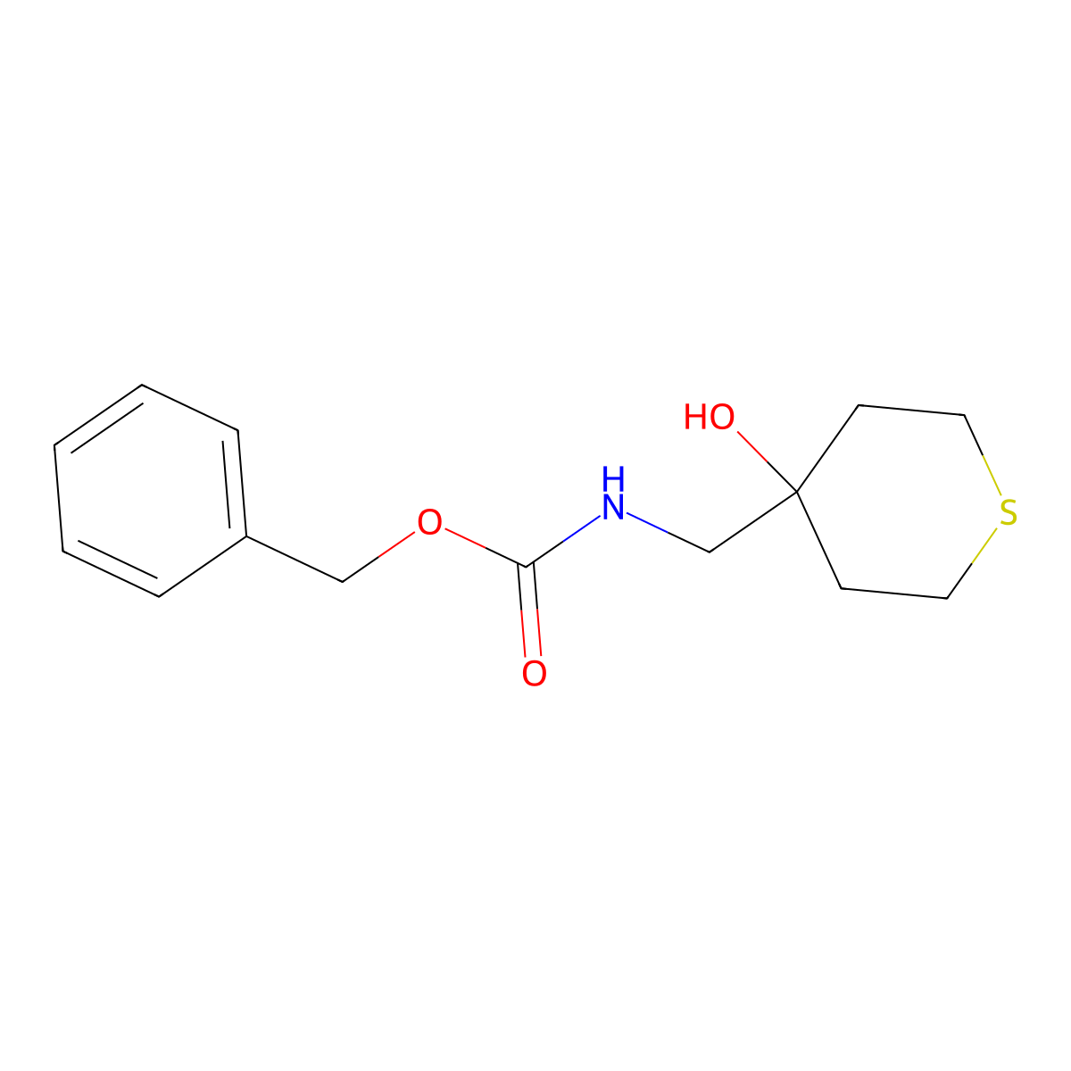 benzyl N-[(4-hydroxythian-4-yl)methyl]carbamate molecular structure, CAS 2140605-19-0