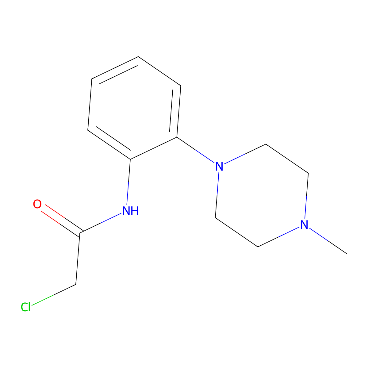 2-chloro-N-[2-(4-methylpiperazin-1-yl)phenyl]acetamide molecular structure, CAS 214064-22-9