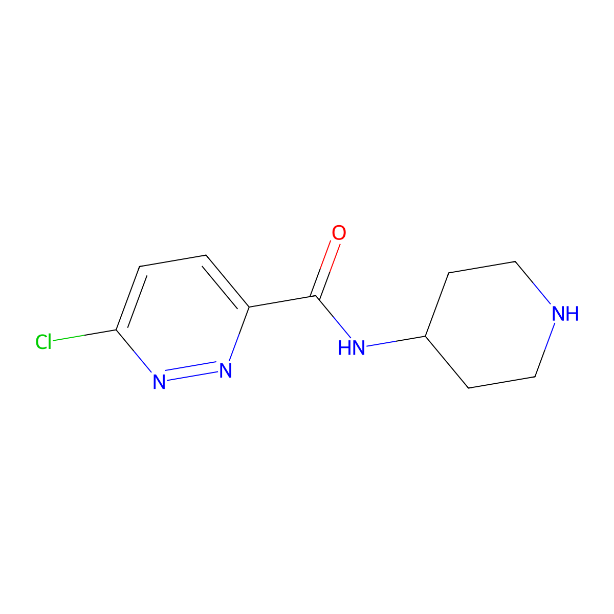 6-chloro-N-(piperidin-4-yl)pyridazine-3-carboxamide molecular structure, CAS 2140665-10-5
