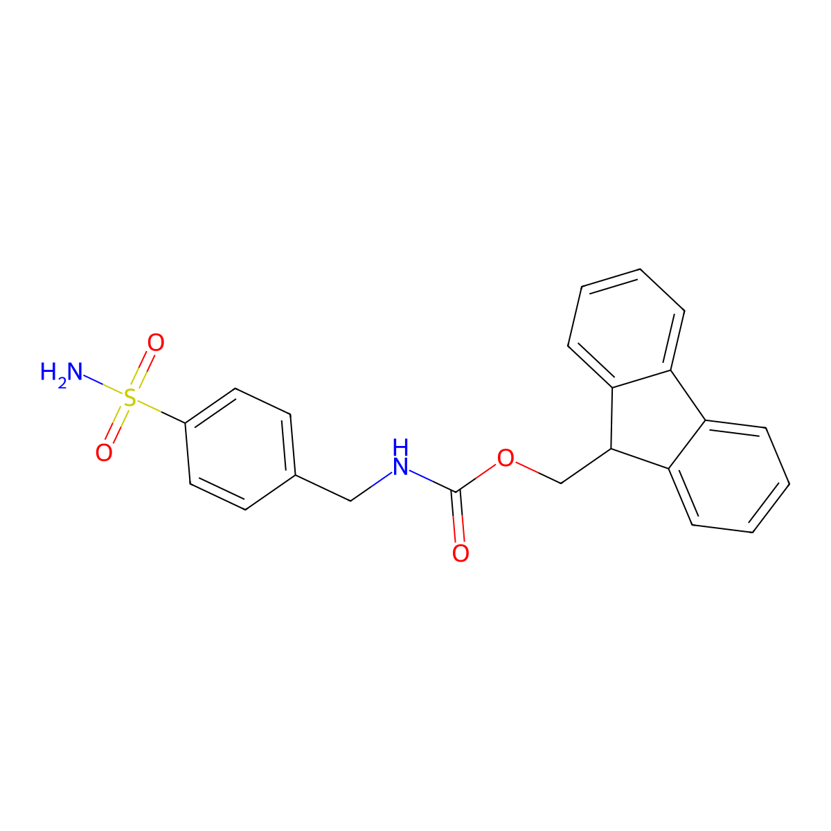 (9H-fluoren-9-yl)methyl N-[(4-sulfamoylphenyl)methyl]carbamate molecular structure, CAS 2140669-74-3