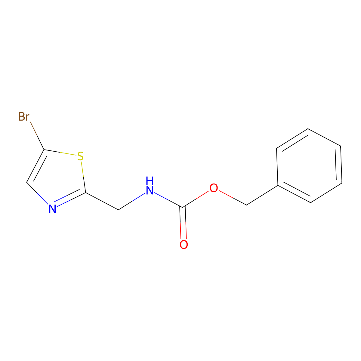 benzyl N-[(5-bromo-1,3-thiazol-2-yl)methyl]carbamate molecular structure, CAS 2140682-79-5