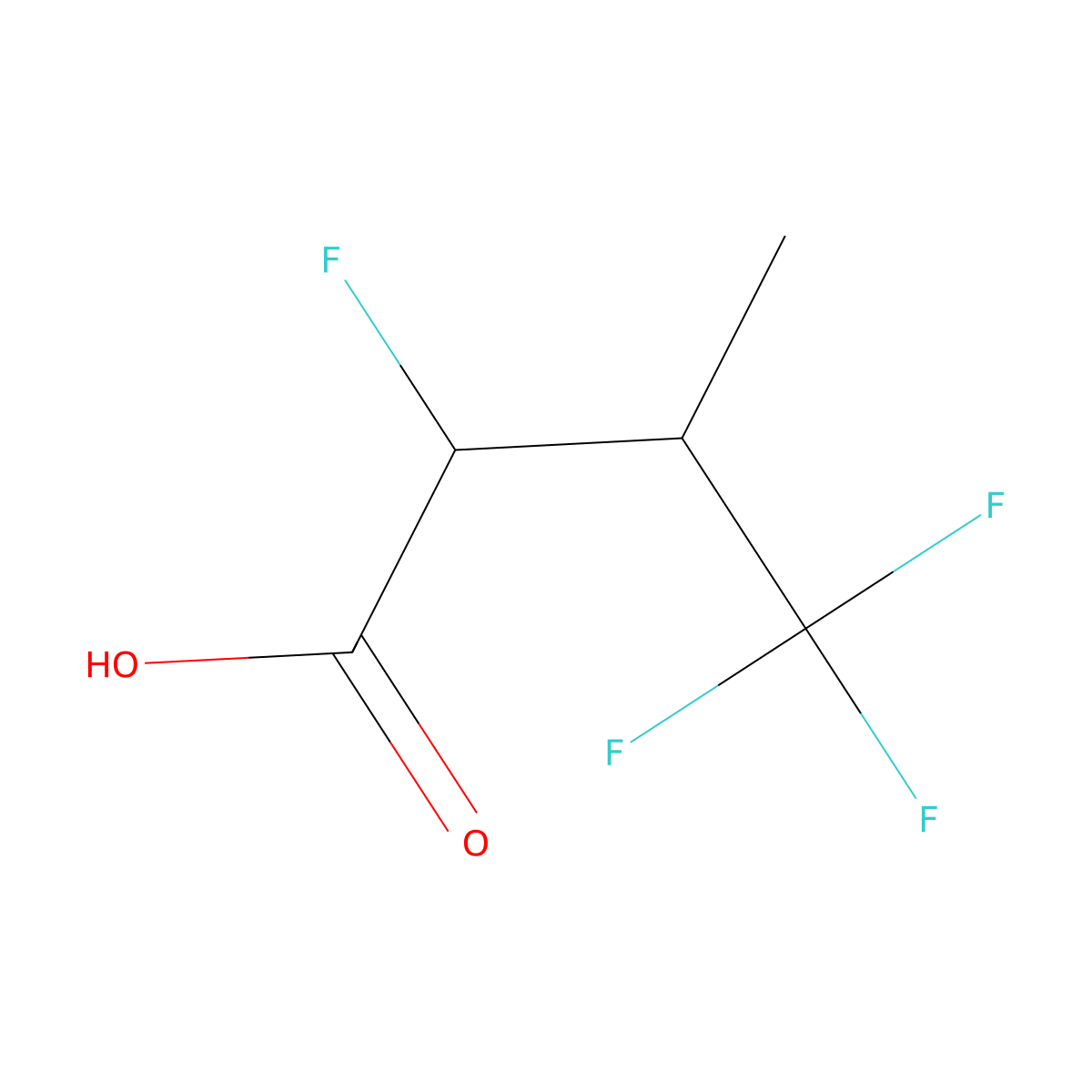 2,4,4,4-Tetrafluoro-3-methylbutanoic acid molecular structure, CAS 2140726-52-7