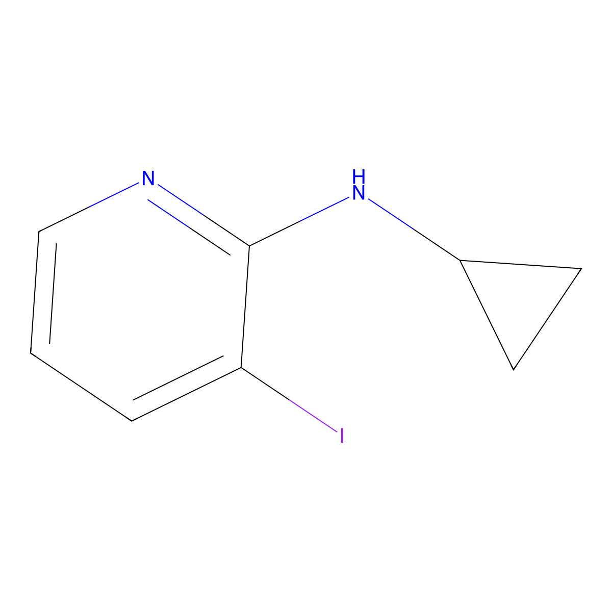 N-Cyclopropyl-3-iodopyridin-2-amine molecular structure, CAS 214074-22-3