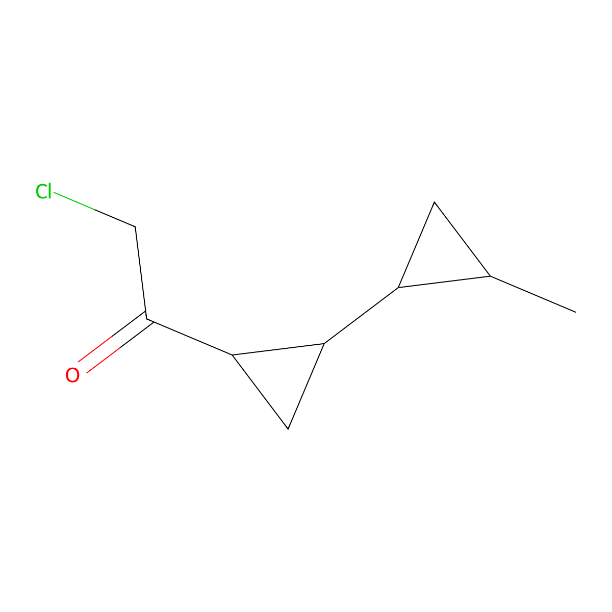 2-Chloro-1-[2-(2-methylcyclopropyl)cyclopropyl]ethan-1-one molecular structure, CAS 2140750-33-8