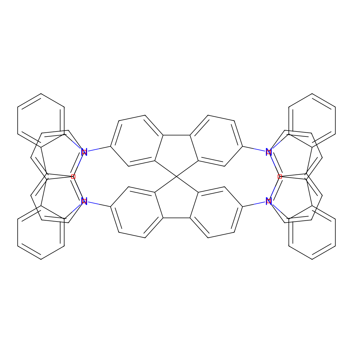 2,2',7,7'-Tetra(9H-carbazol-9-yl)-9,9'-spirobi[fluorene] molecular structure, CAS 214078-86-1