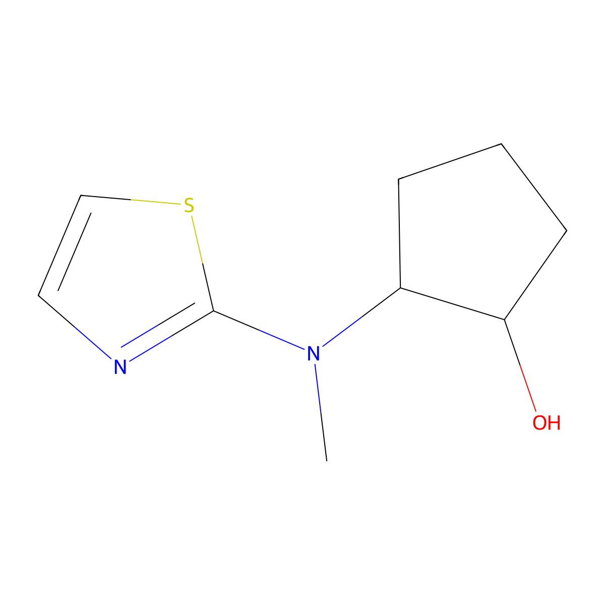 2-[Methyl(1,3-thiazol-2-yl)amino]cyclopentan-1-ol molecular structure, CAS 2140787-15-9