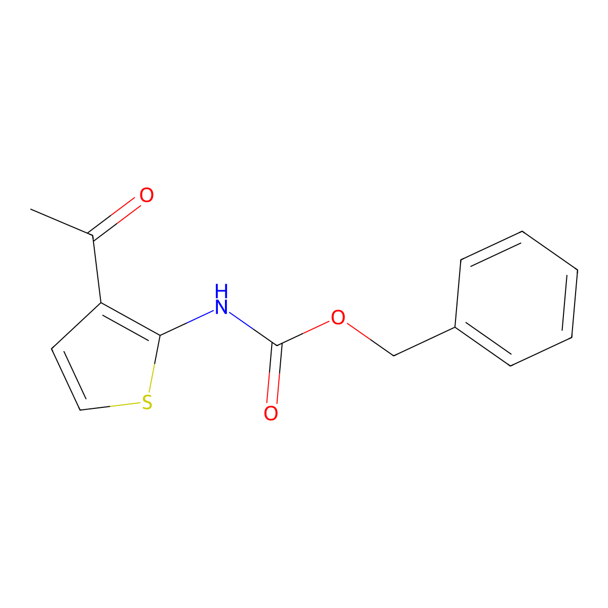 benzyl N-(3-acetylthiophen-2-yl)carbamate molecular structure, CAS 2140792-38-5