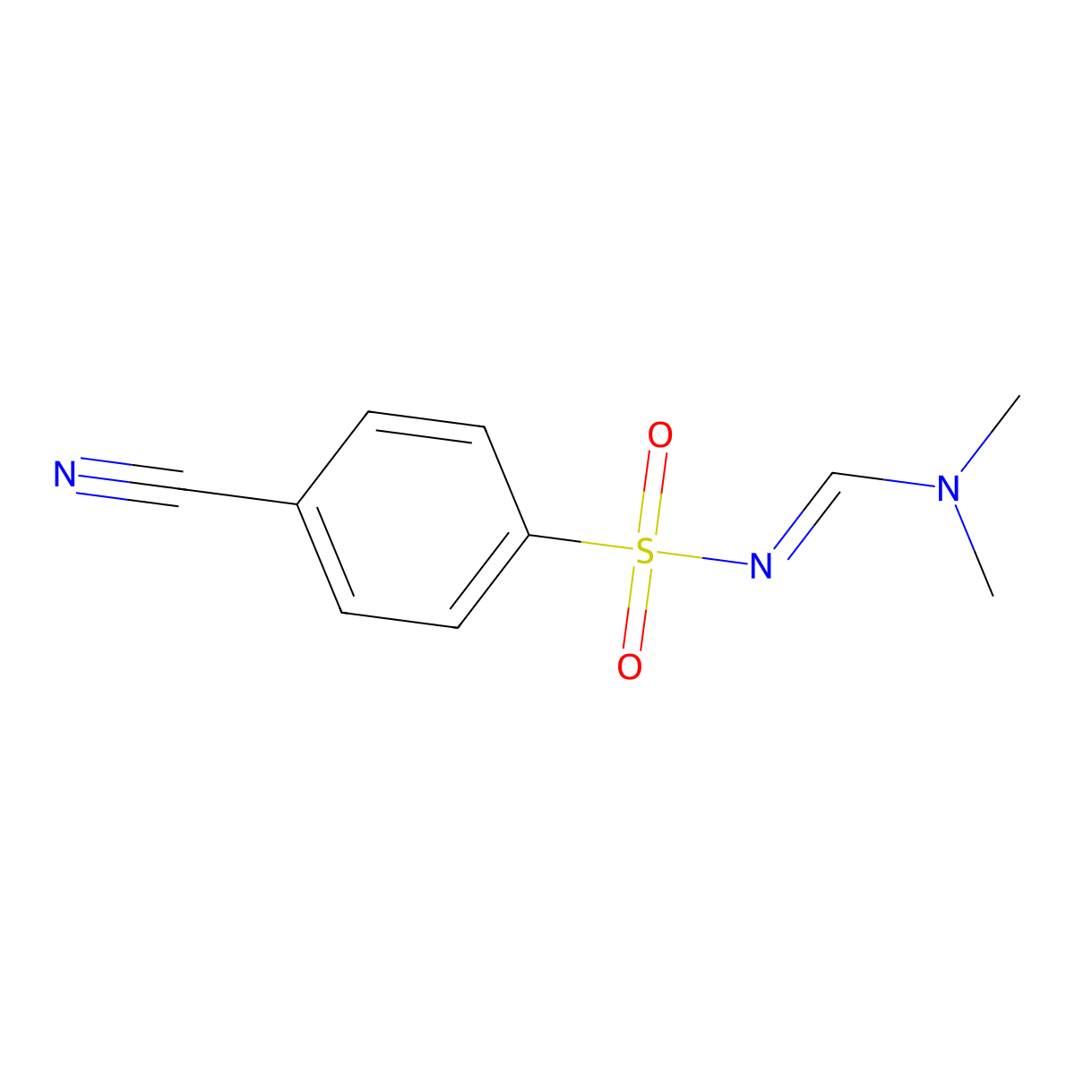 N'-[(4-Cyanobenzene)sulfonyl]-N,N-dimethylmethanimidamide molecular structure, CAS 2140803-83-2