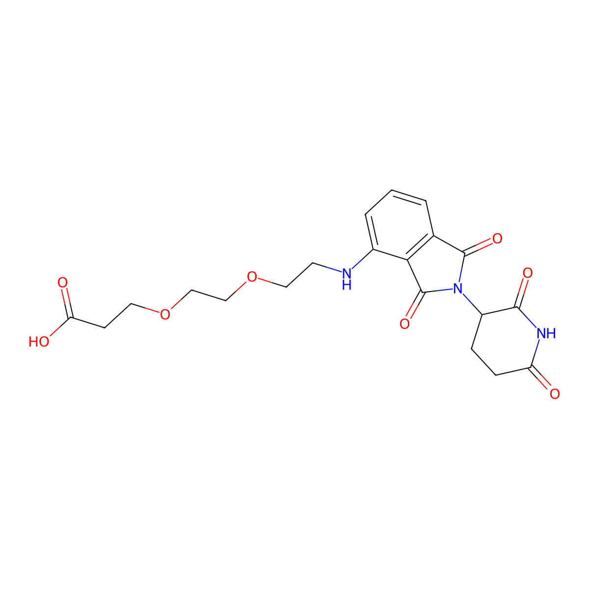 Pomalidomide-PEG2-COOH molecular structure, CAS 2140807-17-4