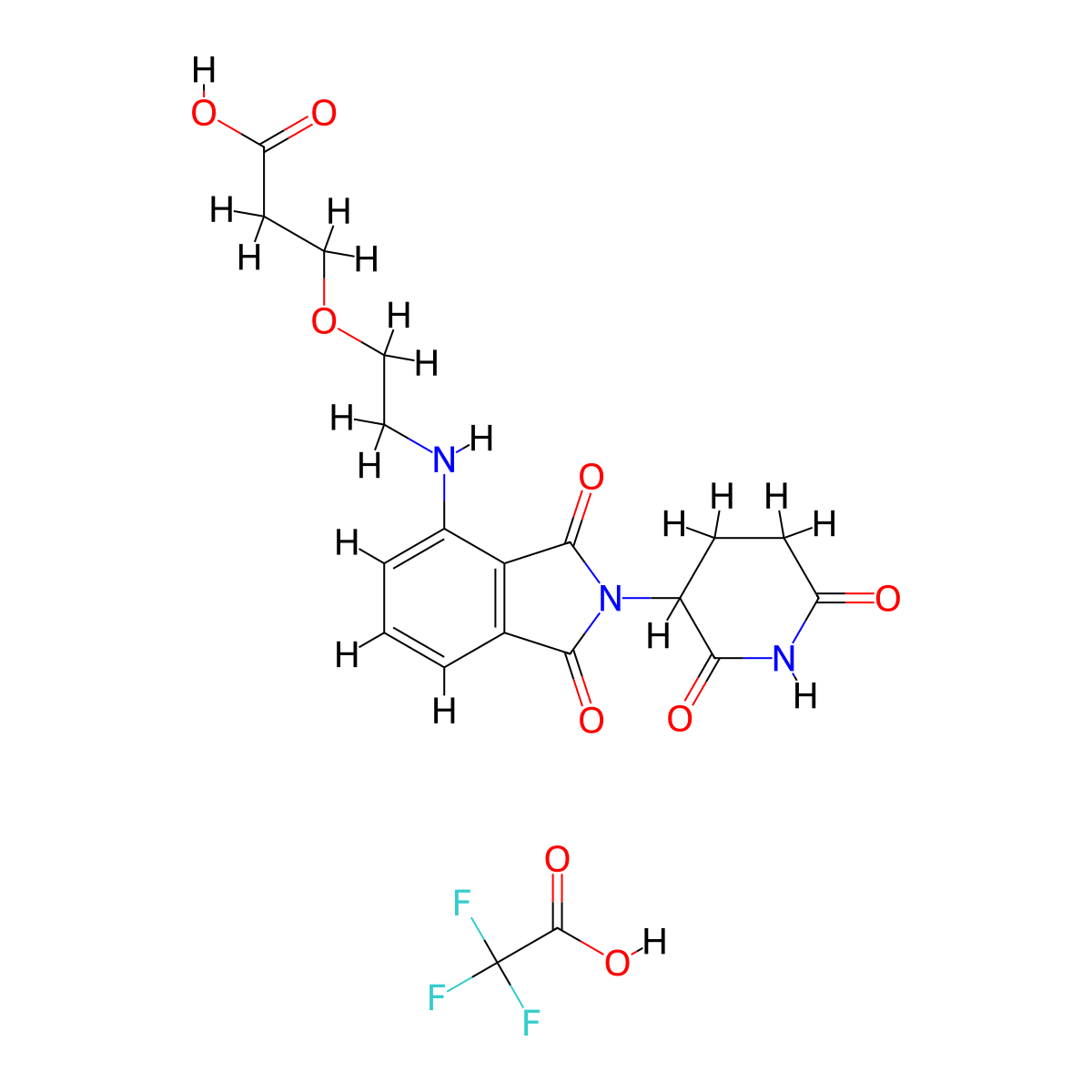 Thalidomide-4-NH-PEG1-COOH TFA molecular structure, CAS 2140807-20-9