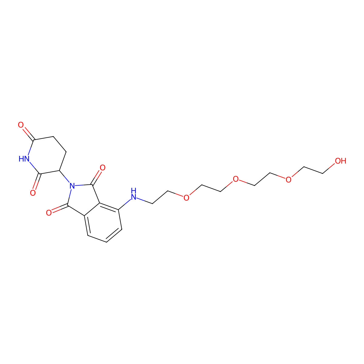 Thalidomide-NH-C2-PEG3-OH molecular structure, CAS 2140807-23-2