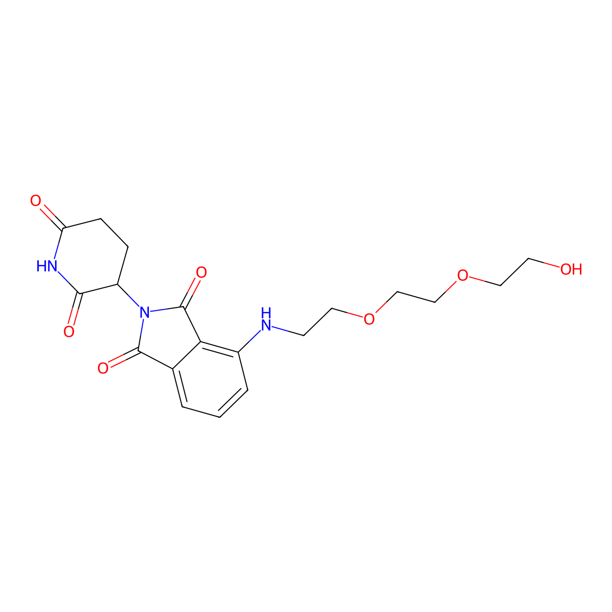 2-(2,6-Dioxopiperidin-3-yl)-4-((2-(2-(2-hydroxyethoxy)ethoxy)ethyl)amino)isoindoline-1,3-dione molecular structure, CAS 2140807-36-7