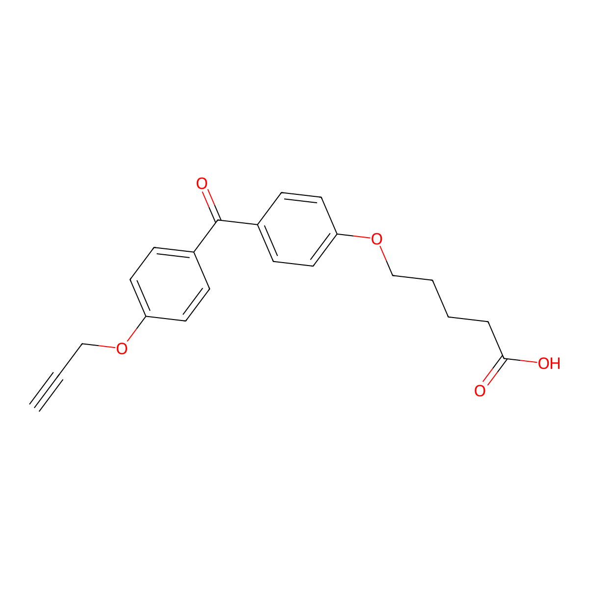 5-{4-[4-(Prop-2-yn-1-yloxy)benzoyl]phenoxy}pentanoic acid molecular structure, CAS 2140866-79-9