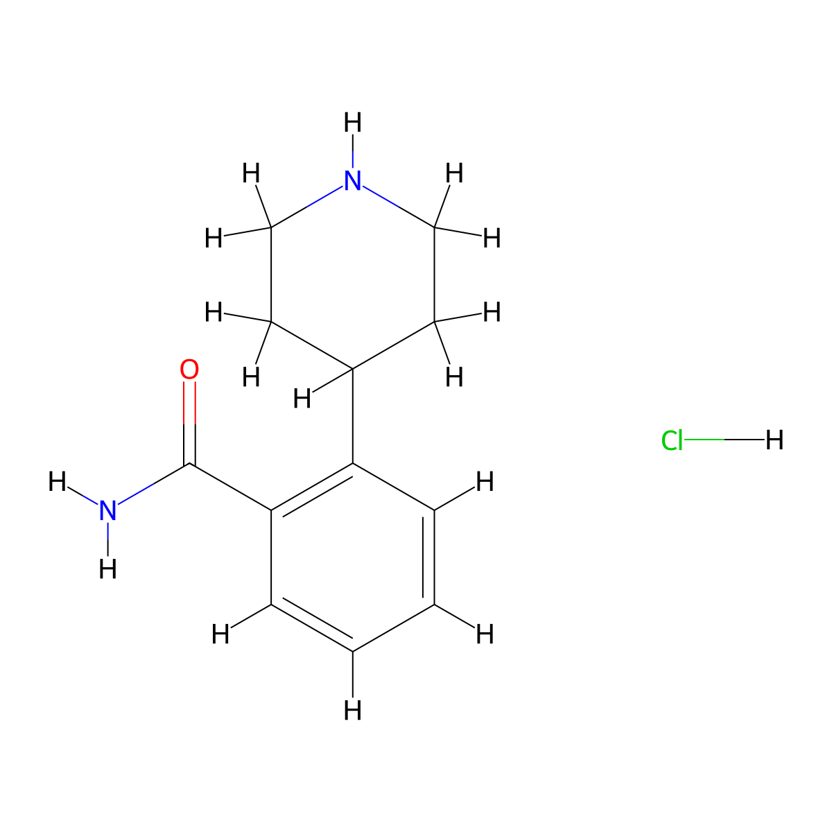 2-(Piperidin-4-yl)benzamide hydrochloride molecular structure, CAS 2140866-82-4