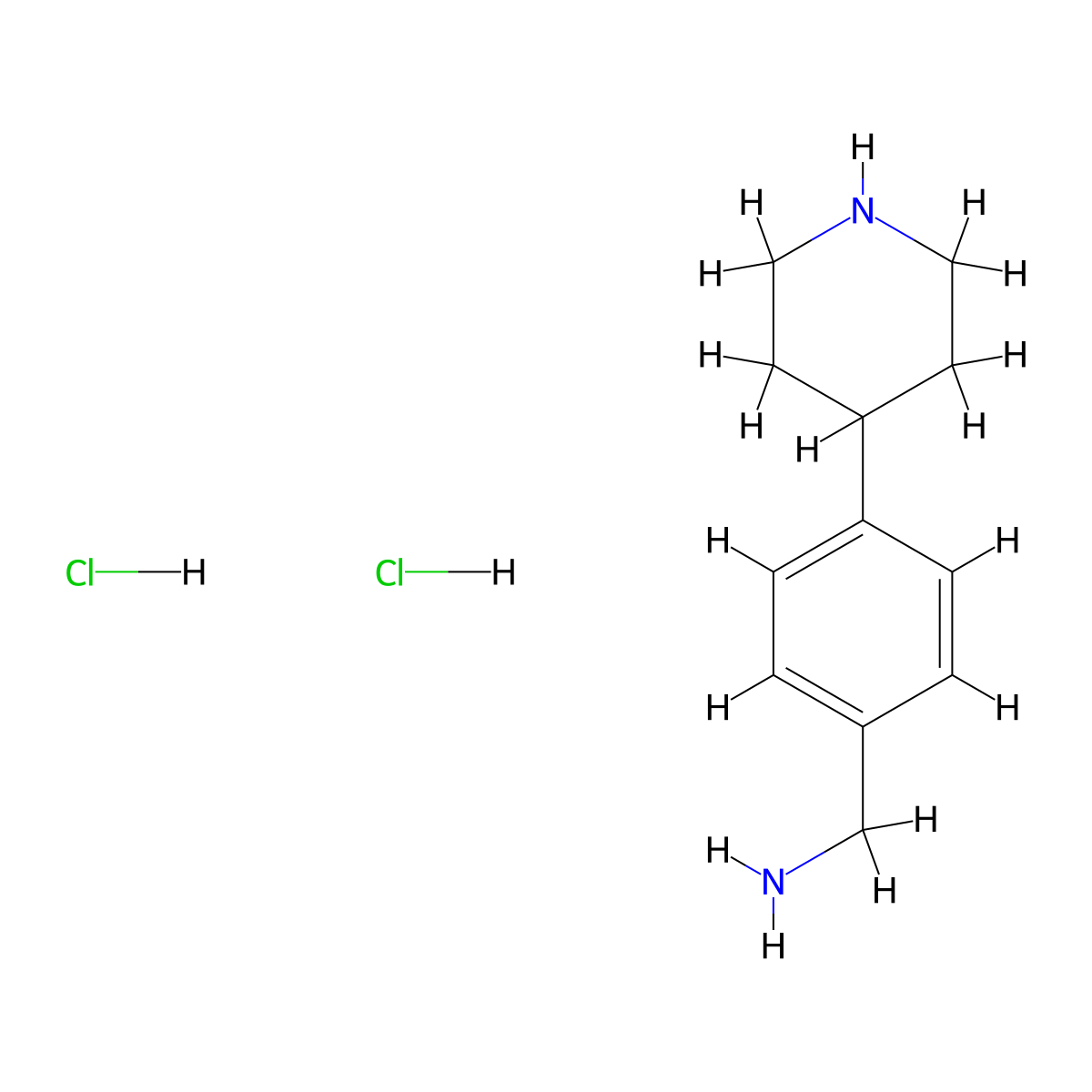 (4-(Piperidin-4-yl)phenyl)methanamine dihydrochloride molecular structure, CAS 2140866-85-7