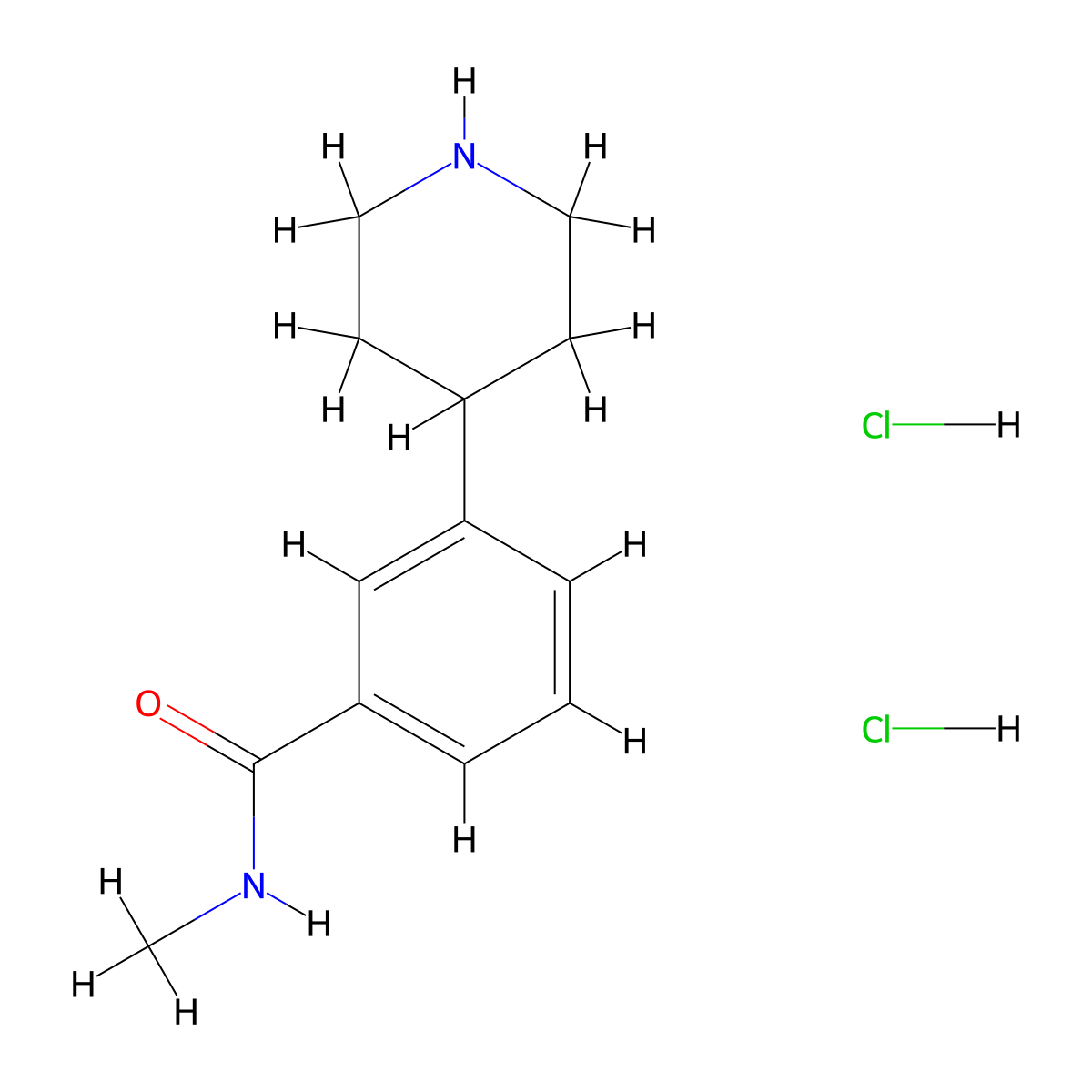 N-Methyl-3-(piperidin-4-yl)benzamide dihydrochloride molecular structure, CAS 2140866-87-9