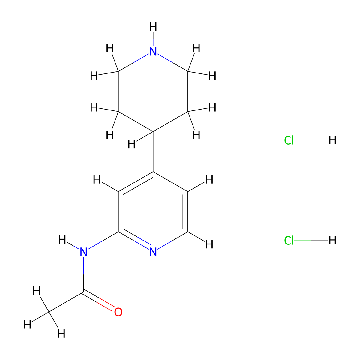 N-(4-(Piperidin-4-yl)pyridin-2-yl)acetamide dihydrochloride molecular structure, CAS 2140866-91-5