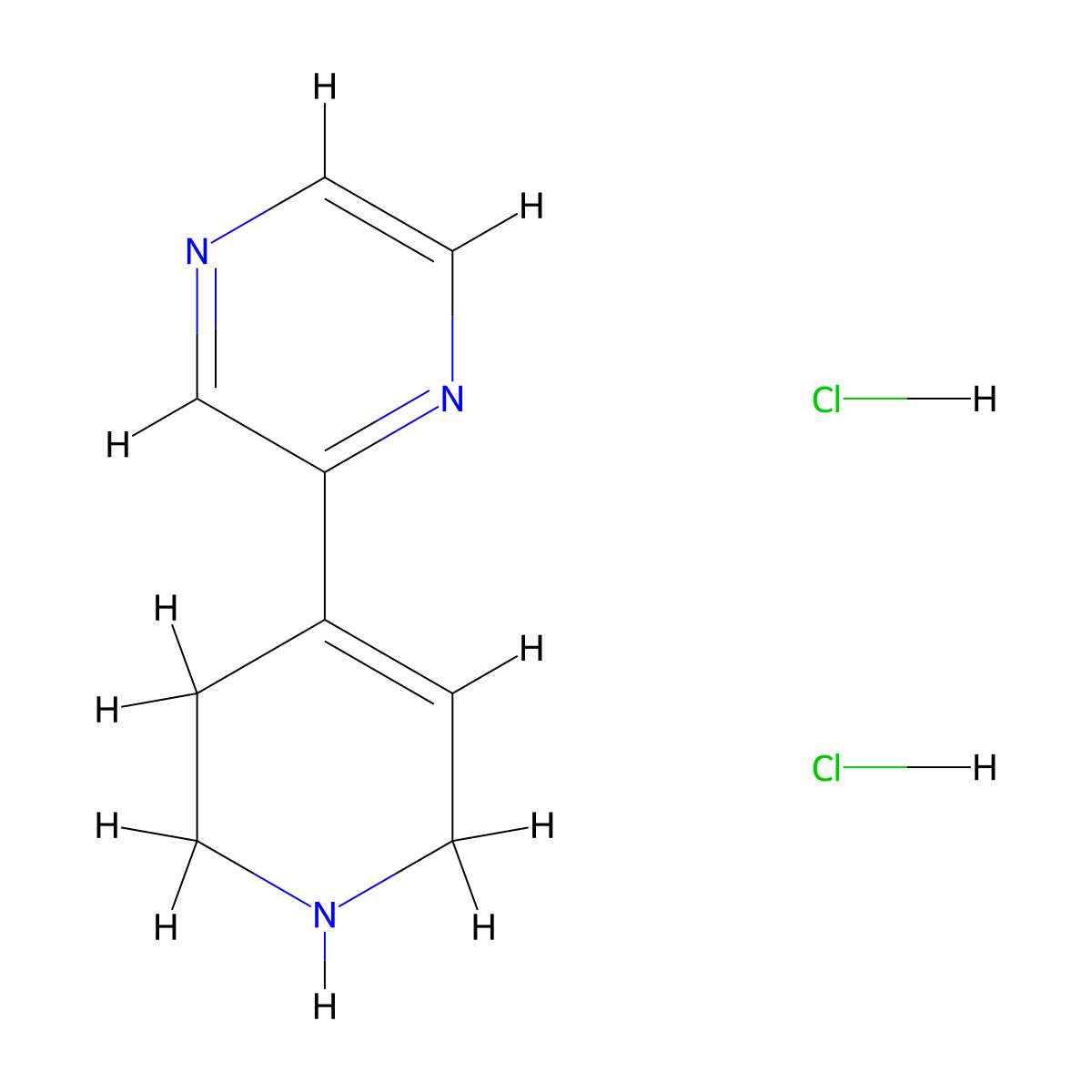 2-(1,2,3,6-Tetrahydropyridin-4-yl)pyrazine dihydrochloride molecular structure, CAS 2140866-93-7