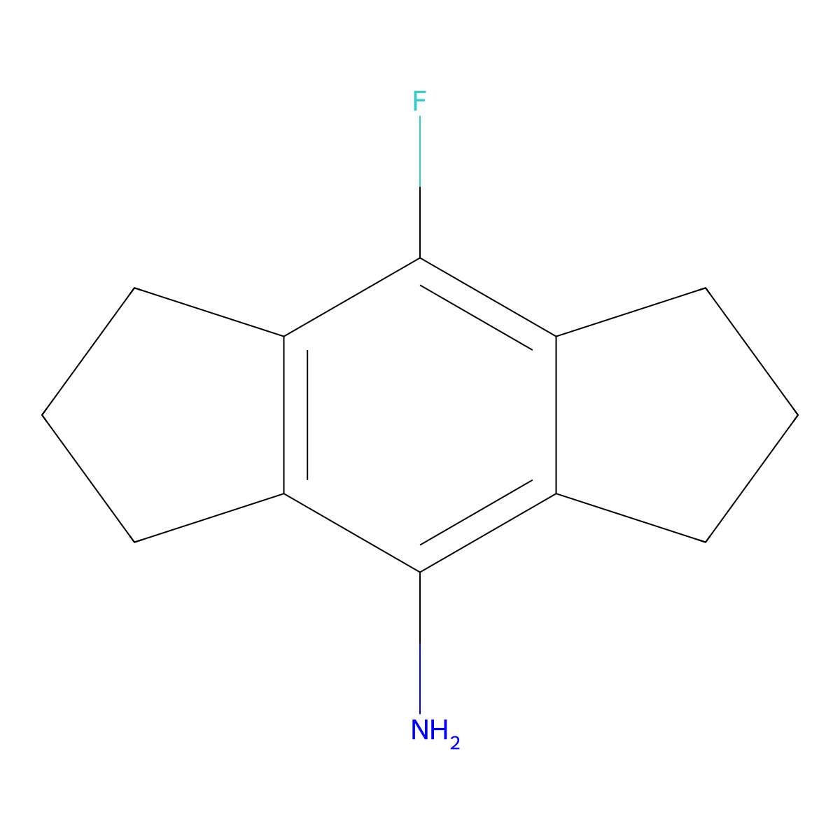 8-Fluoro-1,2,3,5,6,7-hexahydro-s-indacen-4-amine molecular structure, CAS 2140879-92-9
