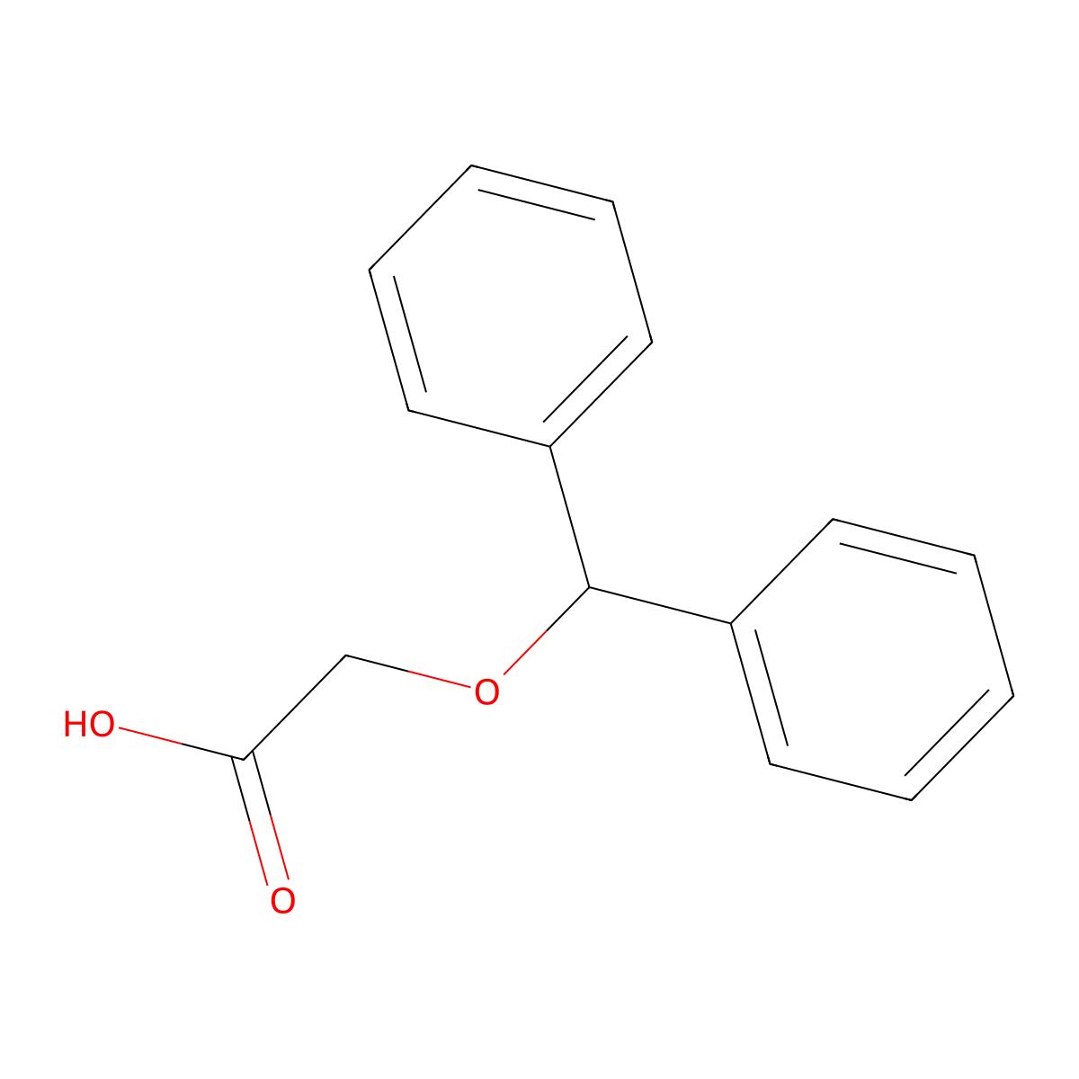 Benzhydryloxyacetic acid molecular structure, CAS 21409-25-6