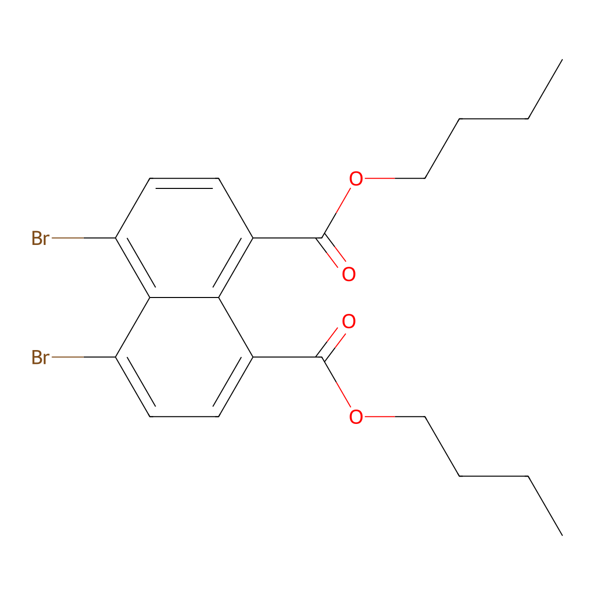 Dibutyl 4,5-dibromonaphthalene-1,8-dicarboxylate molecular structure, CAS 2140909-22-2