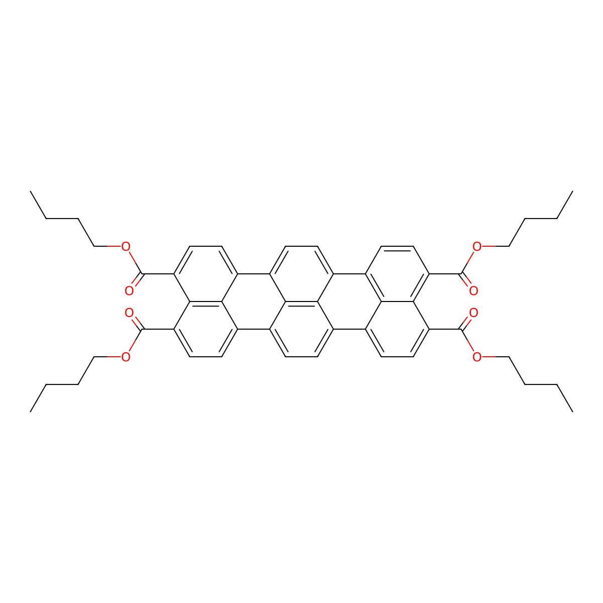 Tetrabutyl tribenzo[de,kl,rst]pentaphene-1,8,9,16-tetracarboxylate molecular structure, CAS 2140909-23-3