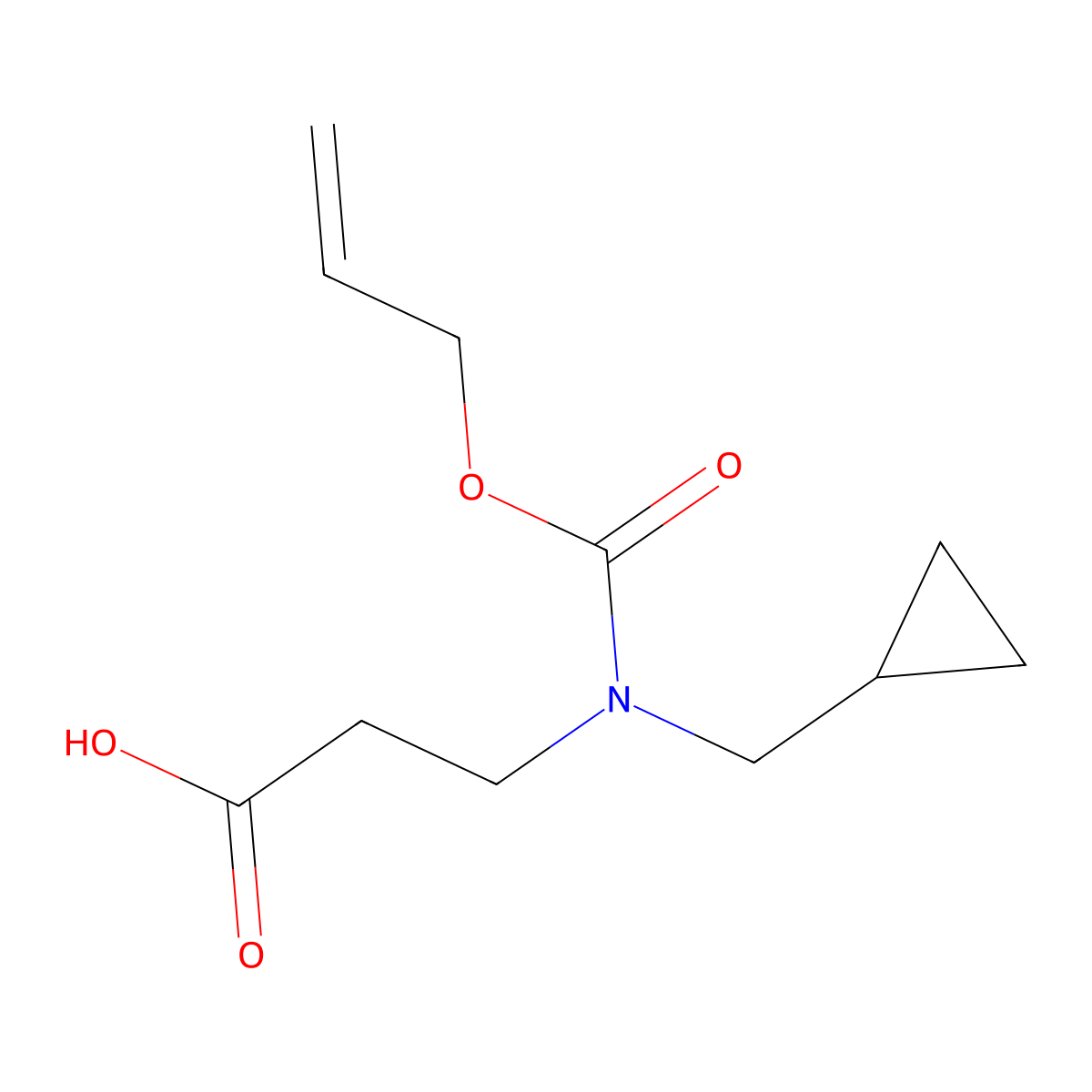 3-[(Cyclopropylmethyl)[(prop-2-en-1-yloxy)carbonyl]amino]propanoic acid molecular structure, CAS 2140912-89-4