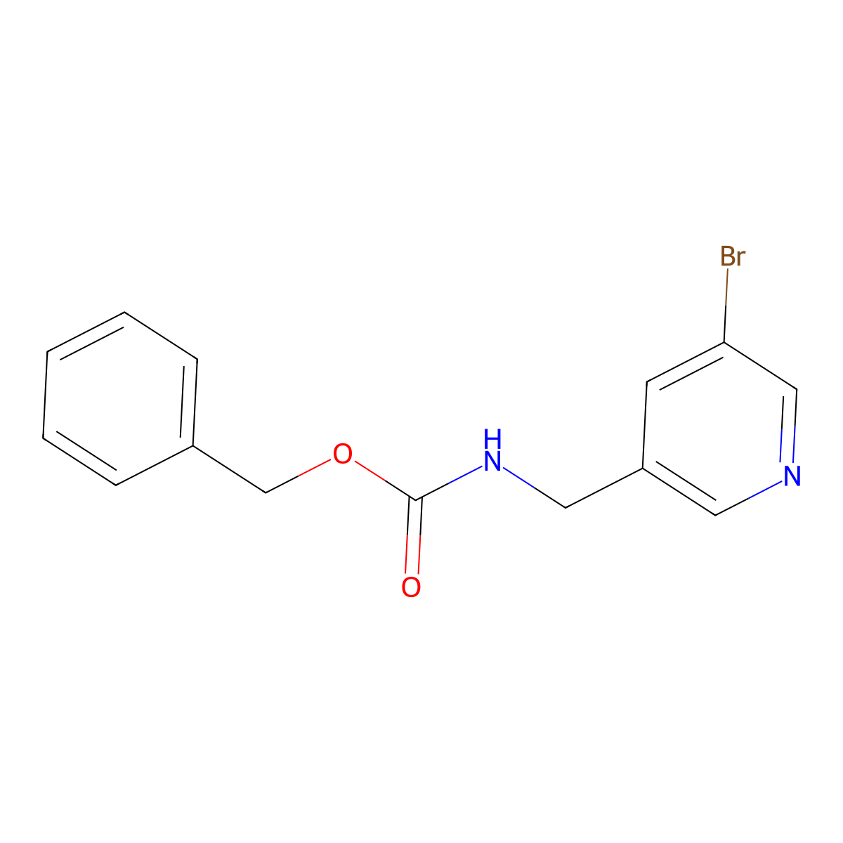 benzyl N-[(5-bromopyridin-3-yl)methyl]carbamate molecular structure, CAS 2140964-93-6