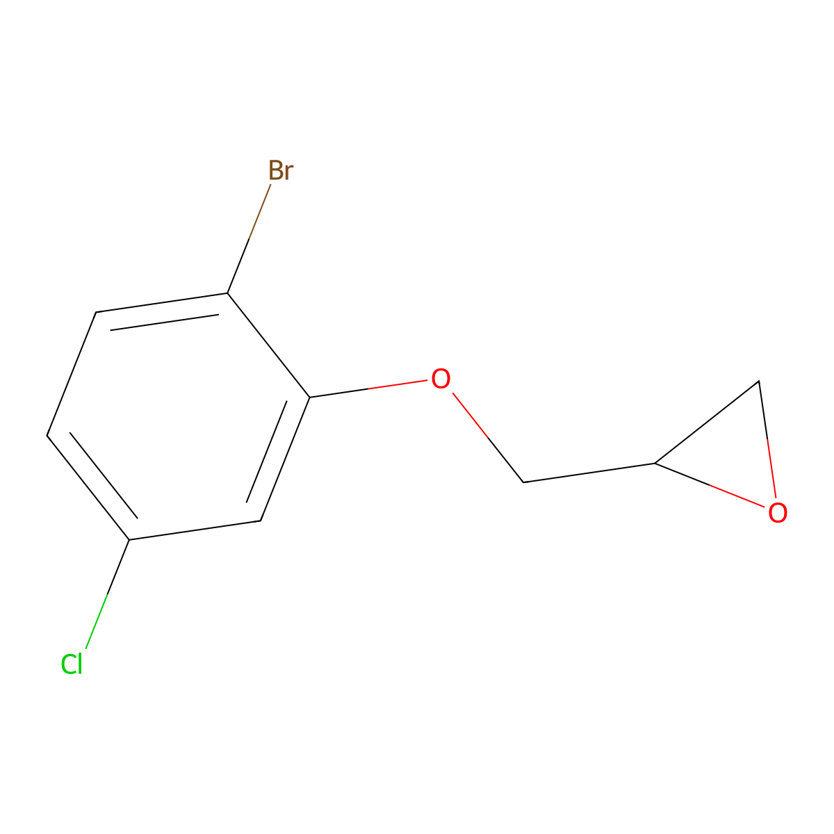 2-((2-Bromo-5-chlorophenoxy)methyl)oxirane molecular structure, CAS 2140999-73-9