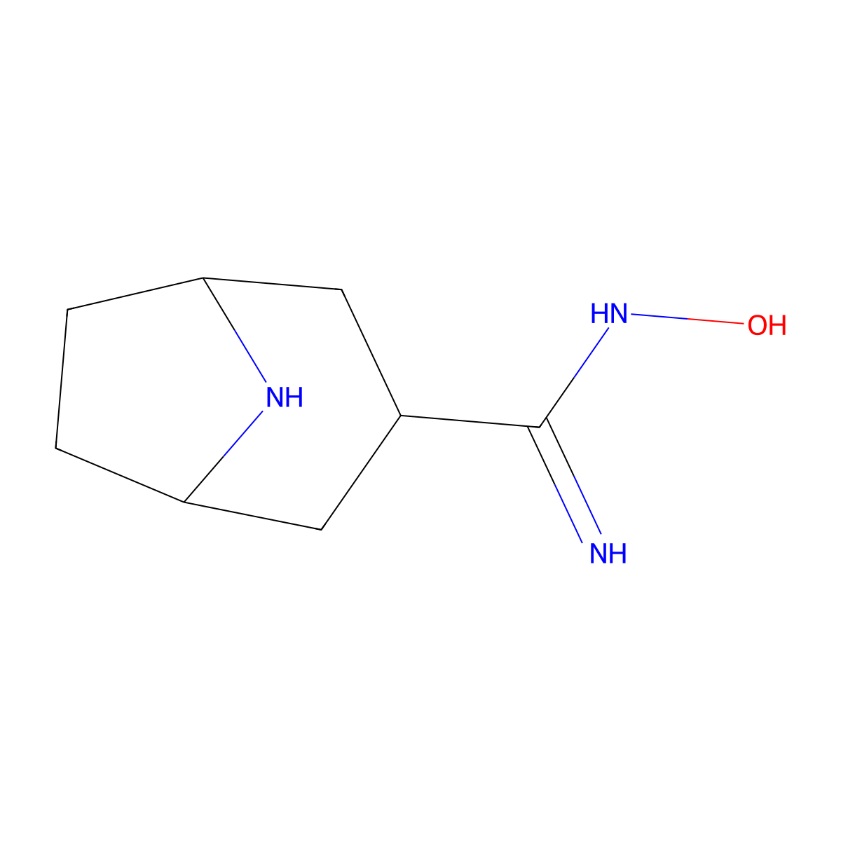 N-hydroxy-8-azabicyclo[3.2.1]octane-3-carboximidamide molecular structure, CAS 2141037-12-7