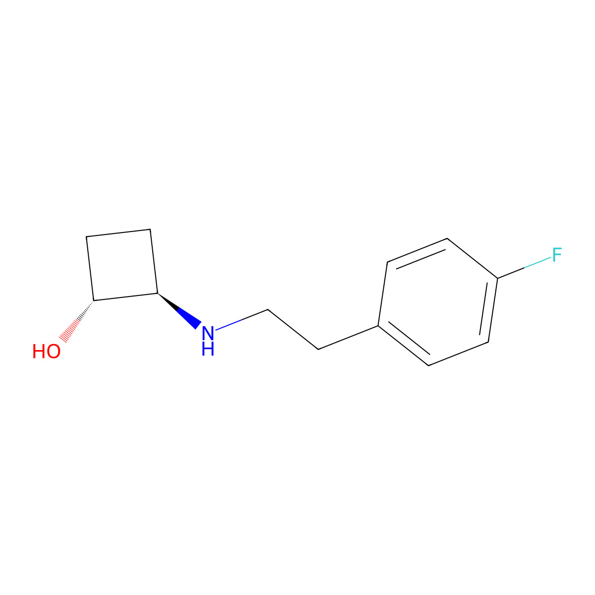 trans-2-{[2-(4-Fluorophenyl)ethyl]amino}cyclobutan-1-ol molecular structure, CAS 2141065-54-3