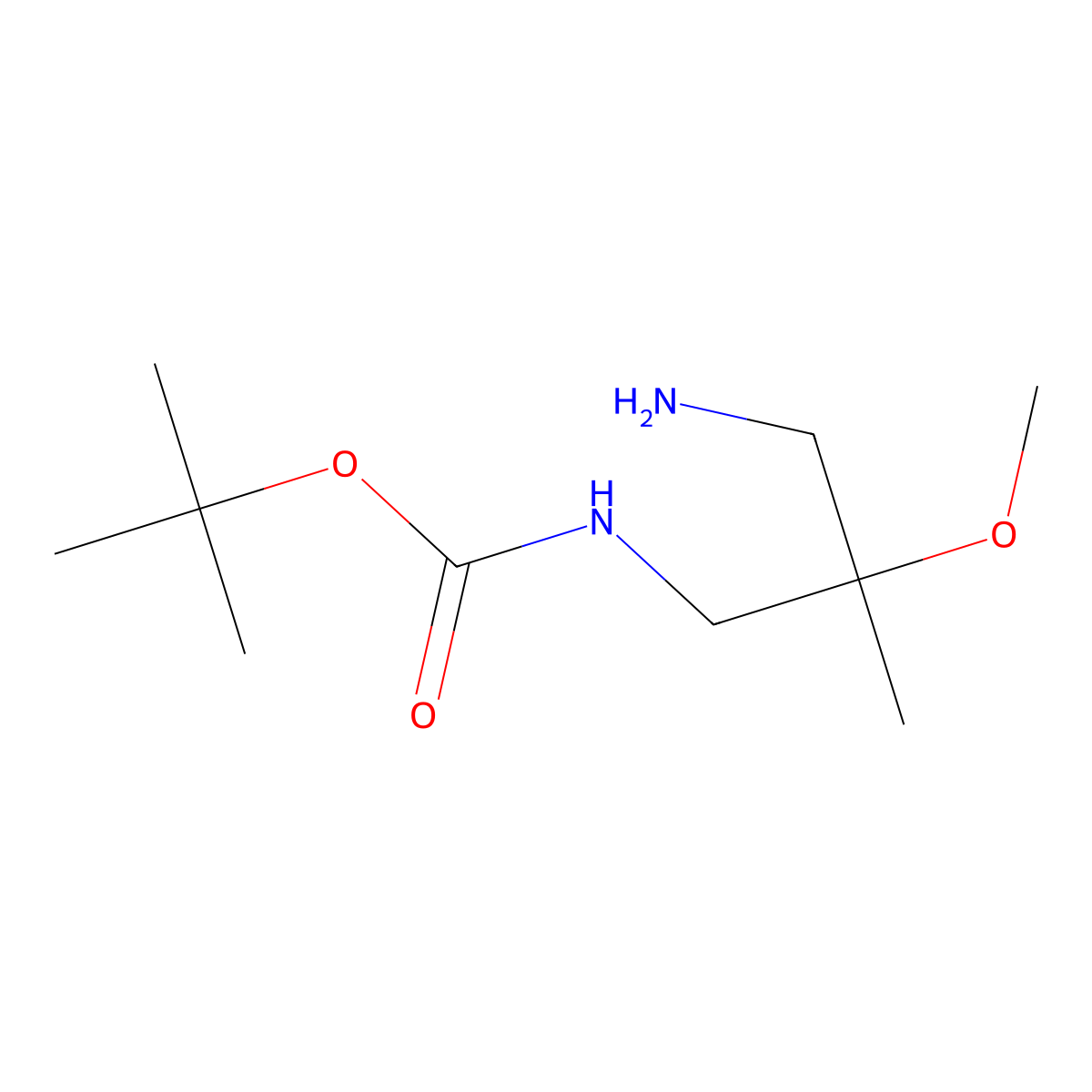 tert-butyl N-(3-amino-2-methoxy-2-methylpropyl)carbamate molecular structure, CAS 2141085-33-6